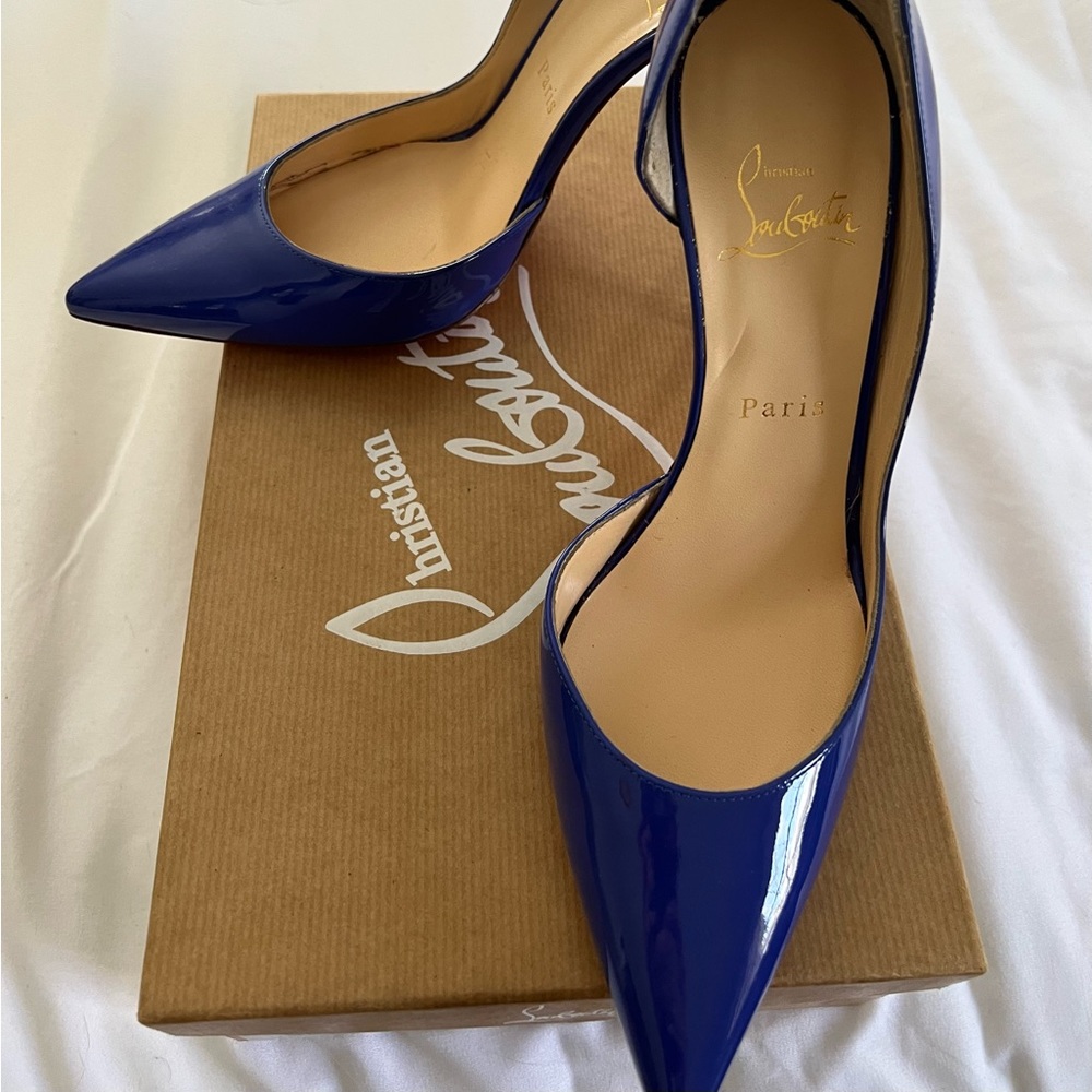 Christian Louboutin Iriza 100 Patent Color Pervenche Size 38